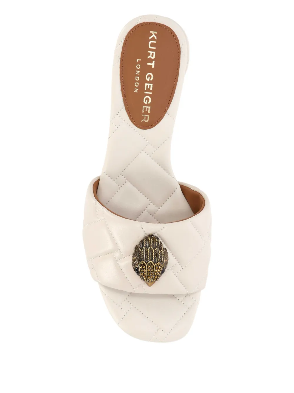 Kurt Geiger Quilted Eagle-detail Sandals In Neutral
