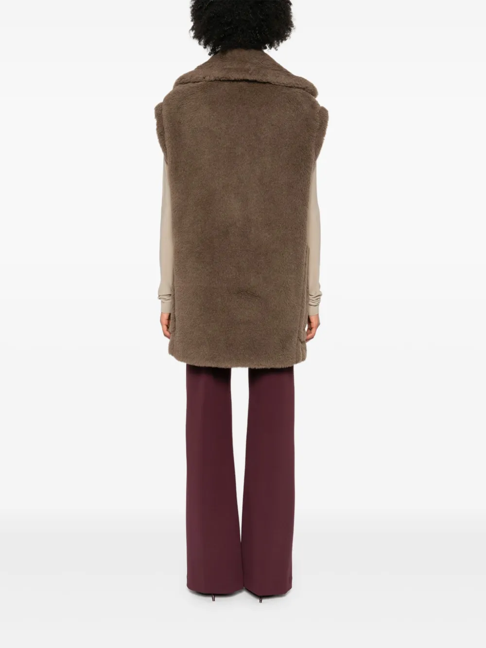 Max Mara Bormida Double-breasted Gilet In Brown