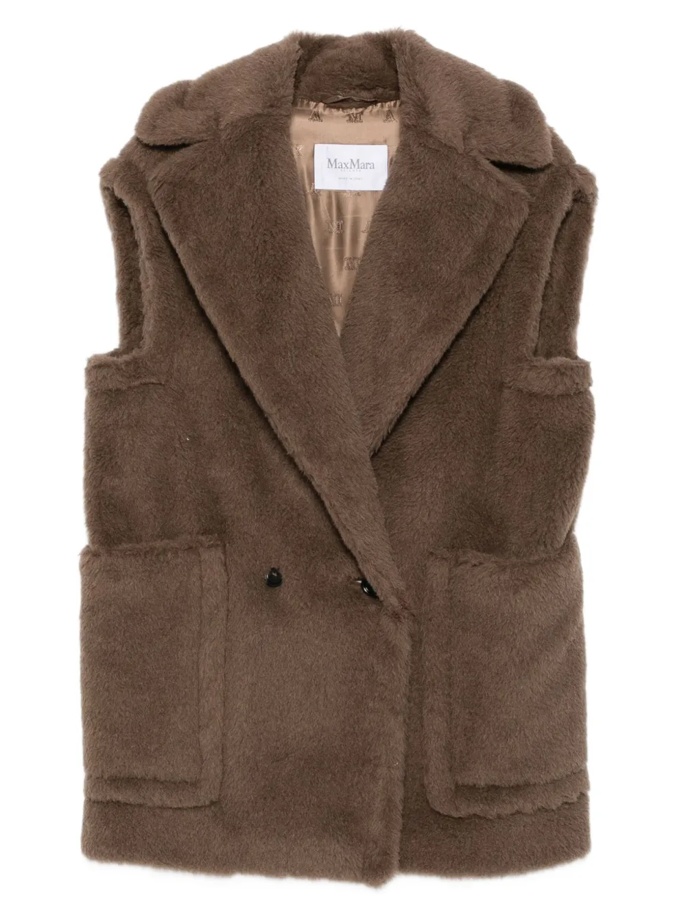 Max Mara Bormida Double-breasted Gilet In Brown