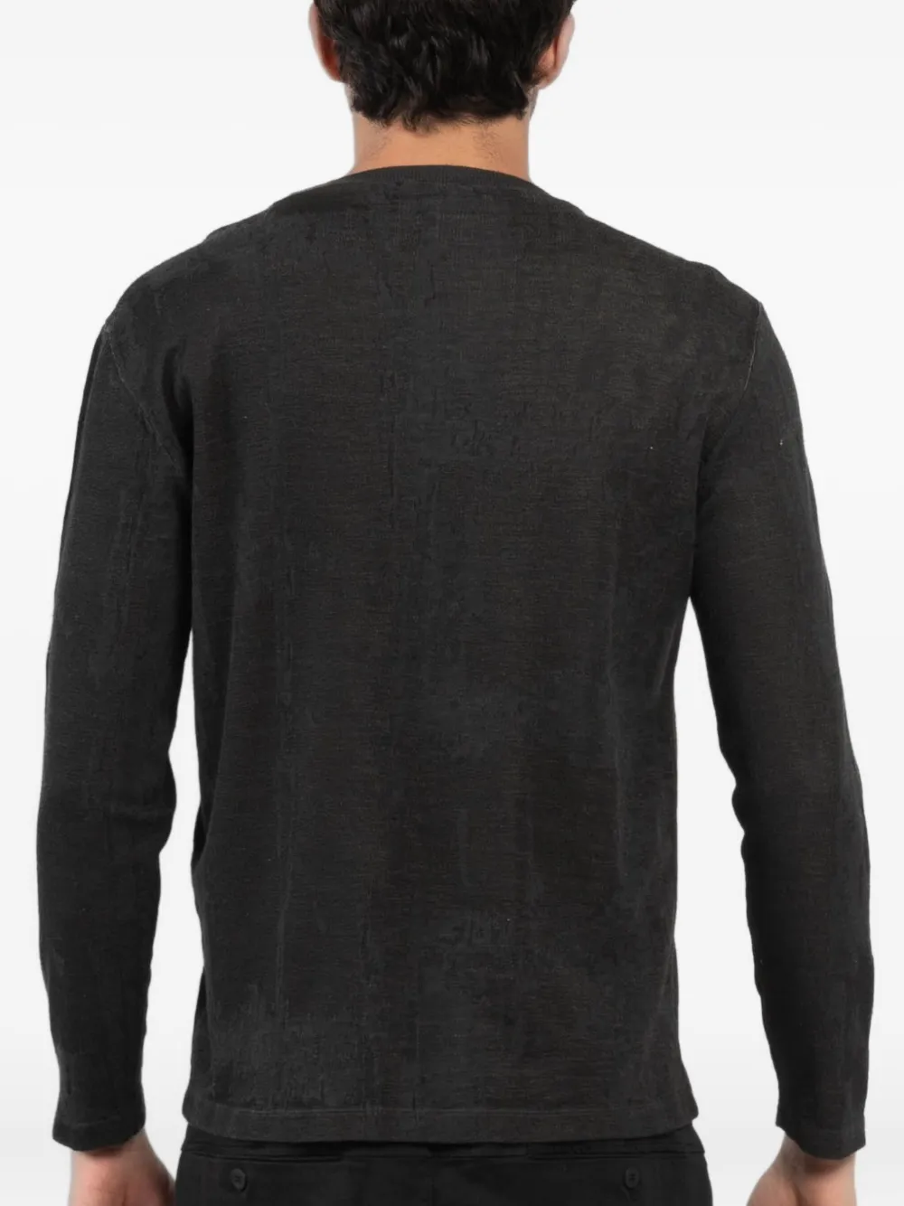 Transit Top met ronde hals en lange mouwen Zwart