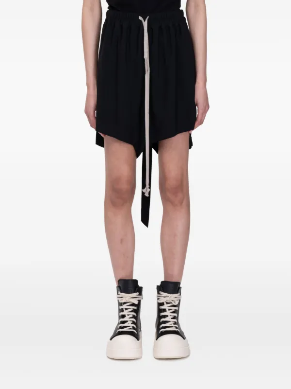 正規品 RICK OWENS ドローストリング ショートパンツ Rick Owens ドローストリング ショートパンツ | ブラック | FARFETCH JP