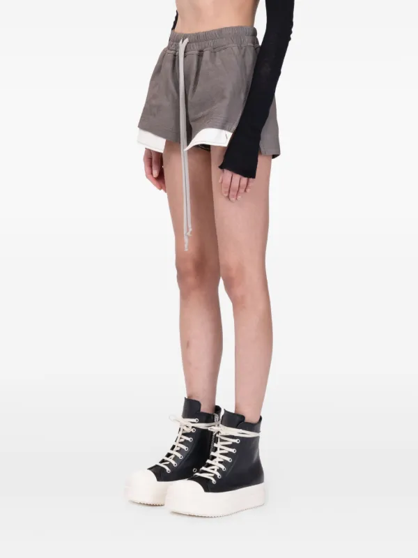 fogボクサーパンツ　rickowens RICK OWENS リックオウエンス Fog Boxer レザー ショートパンツ (RICK