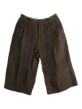 Ziggy Chen pleated cropped trousers - Brown