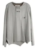 Ziggy Chen buttoned-placket long-sleeve top - Grey