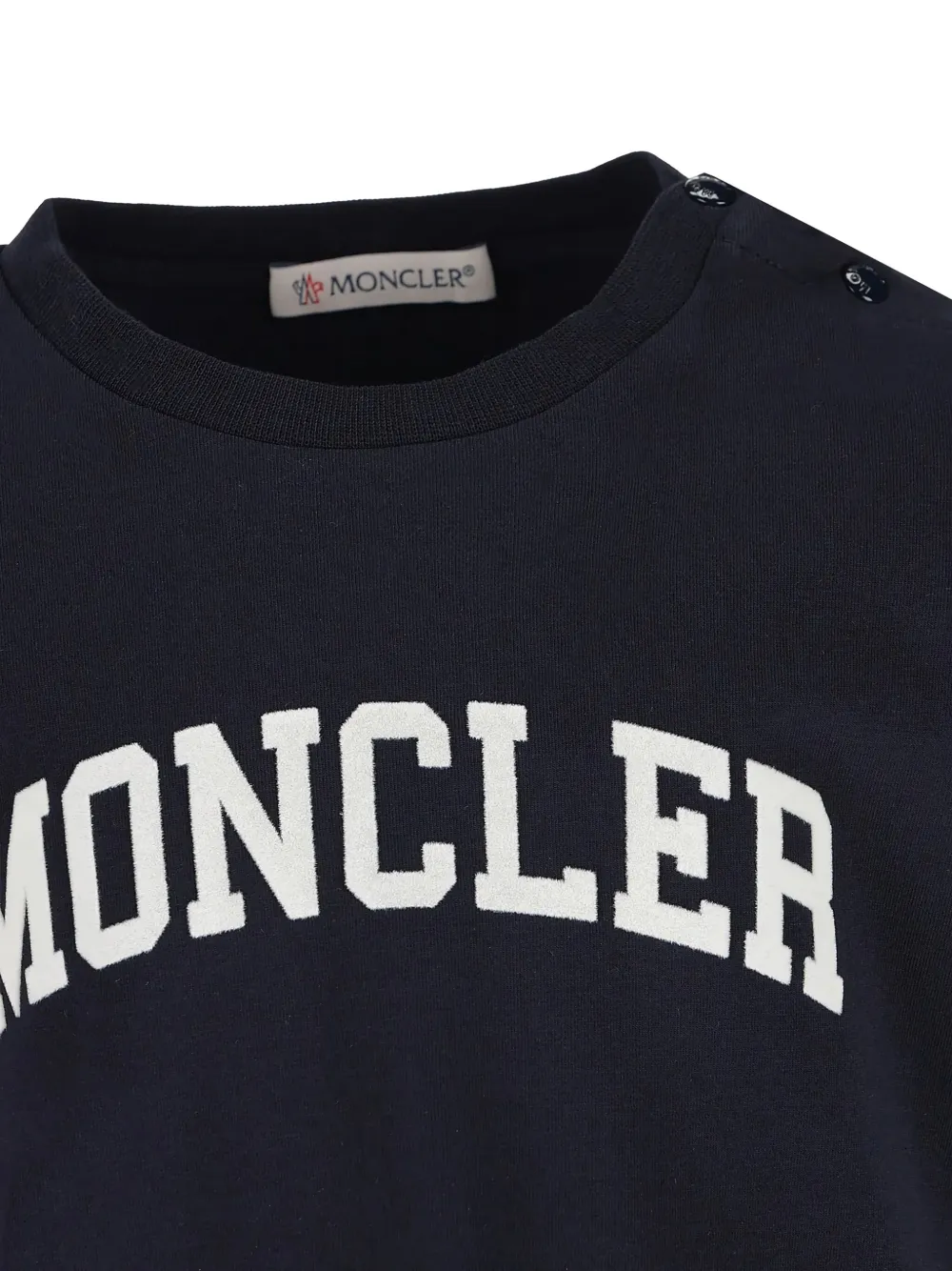 Moncler Enfant T-shirt met logoprint Zwart