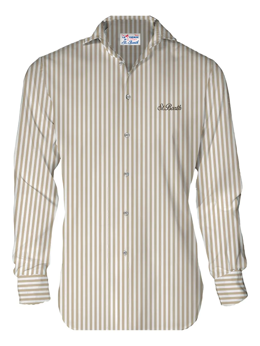 MC2 Saint Barth striped linen shirt Beige