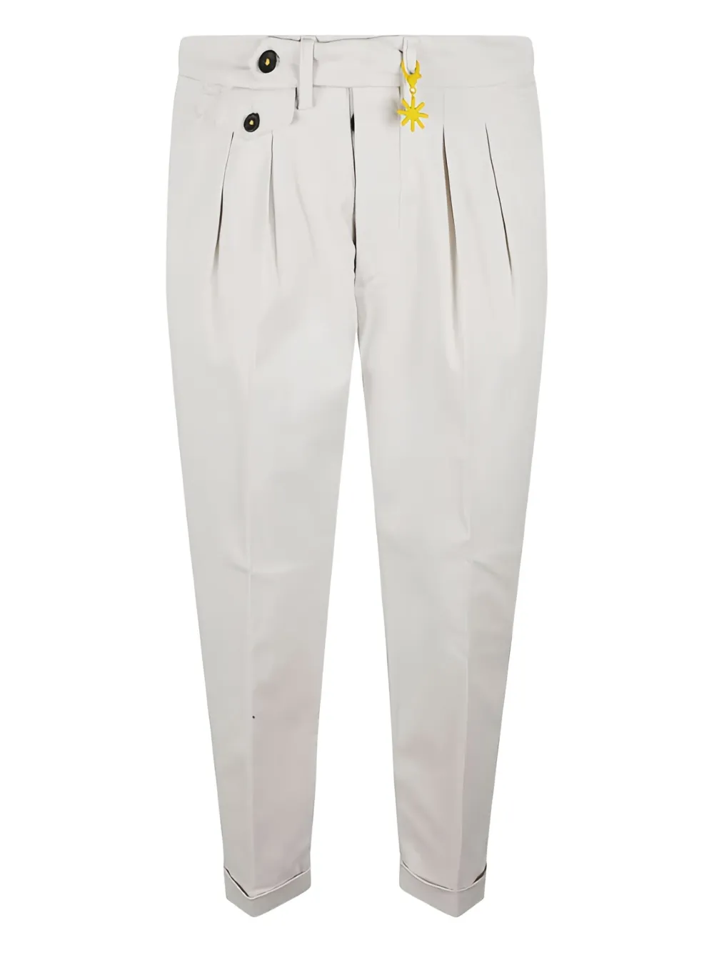 pleated-cuff trousers
