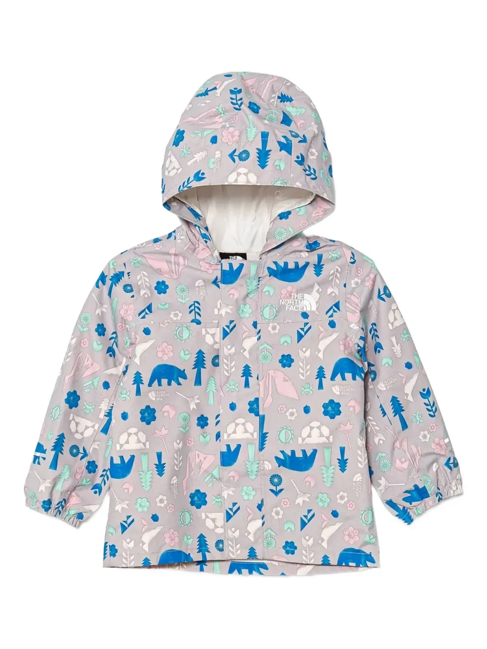 The North Face Kids アニマルプリント フーデッドジャケット - グレー The North Face Kids アニマルプリント フーデッドジャケット - グレー