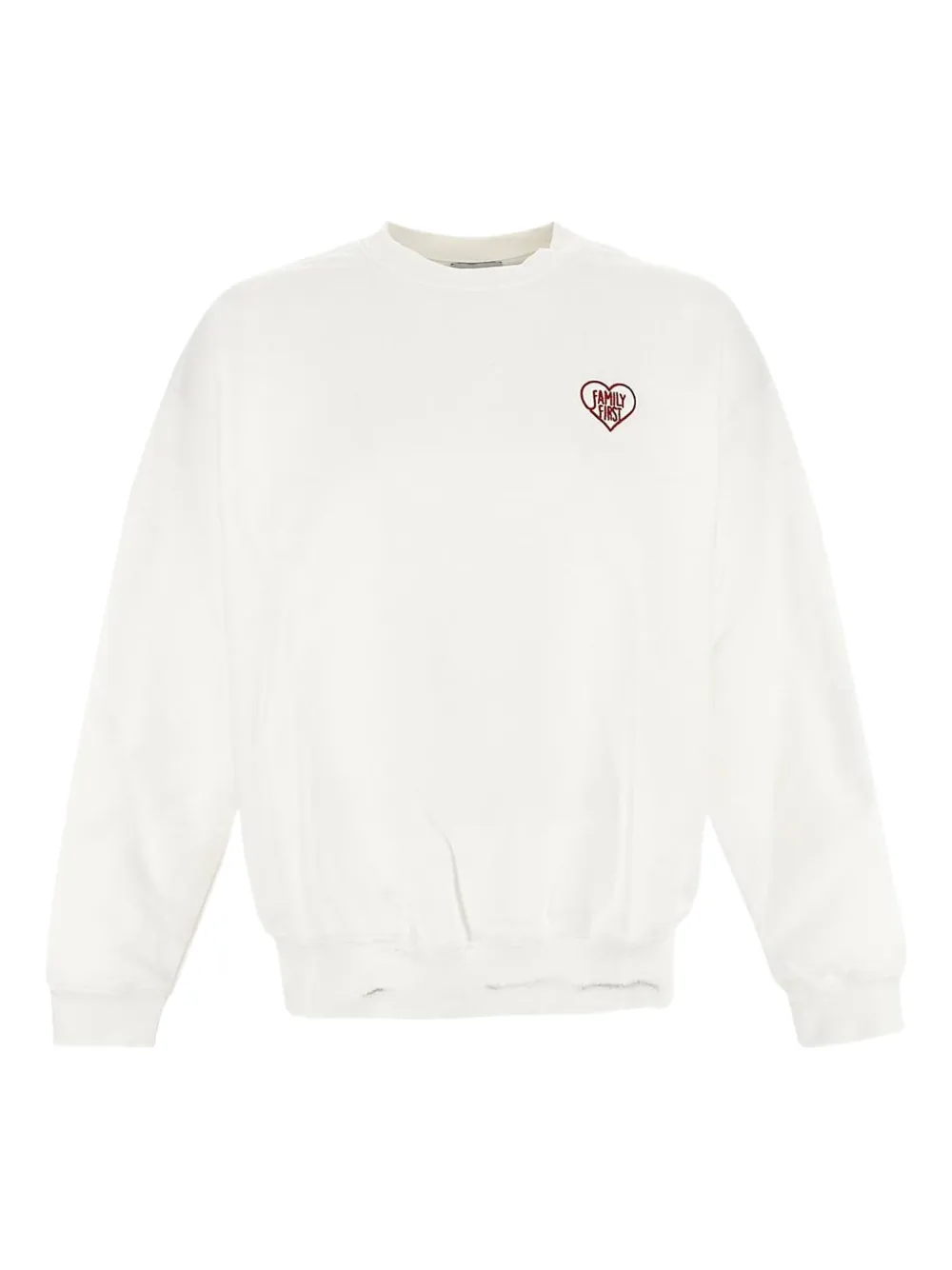 Family First Sweater met geborduurd logo Wit