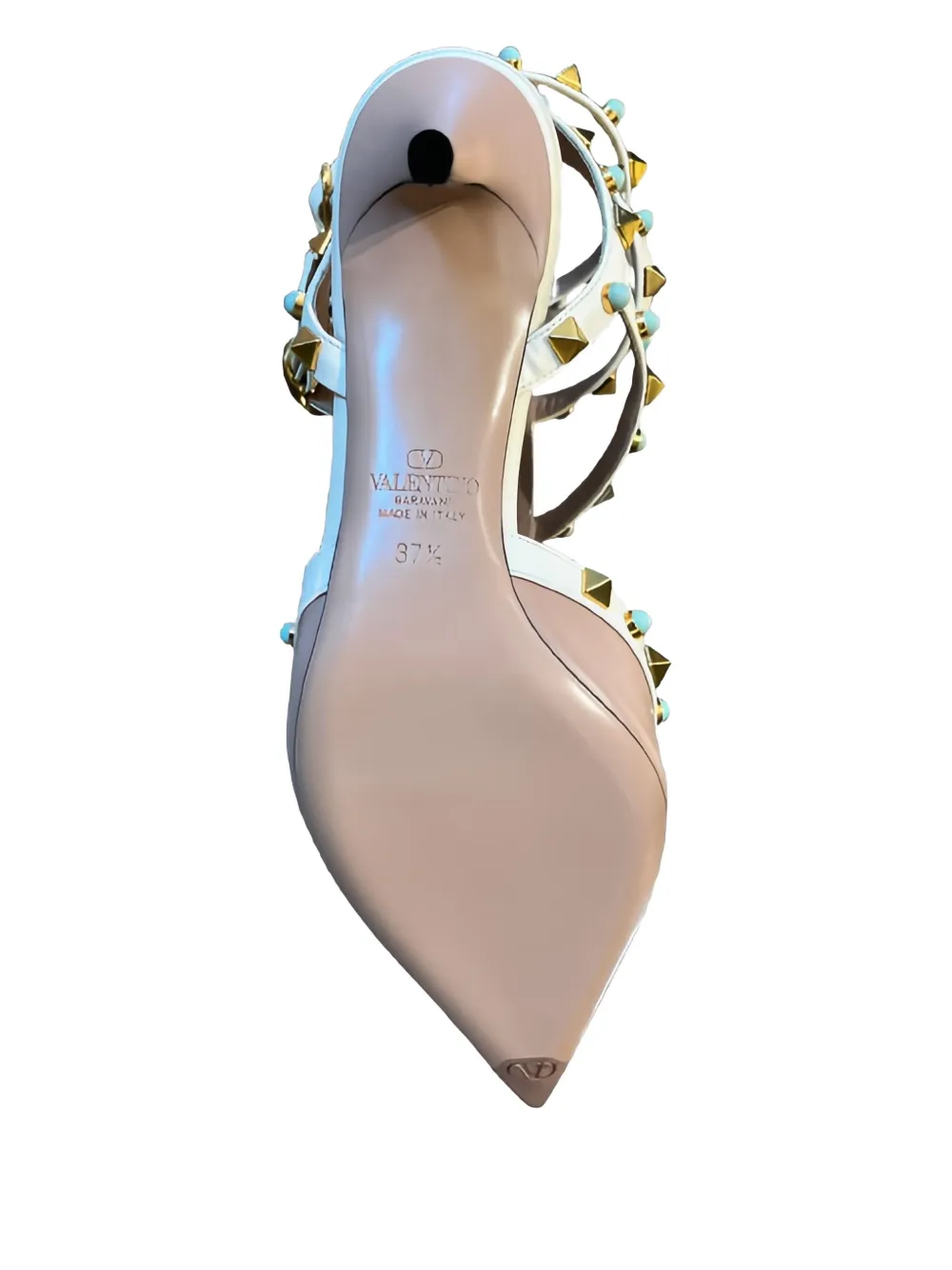 Valentino Studded Leather Lace-up Shoes In Brown