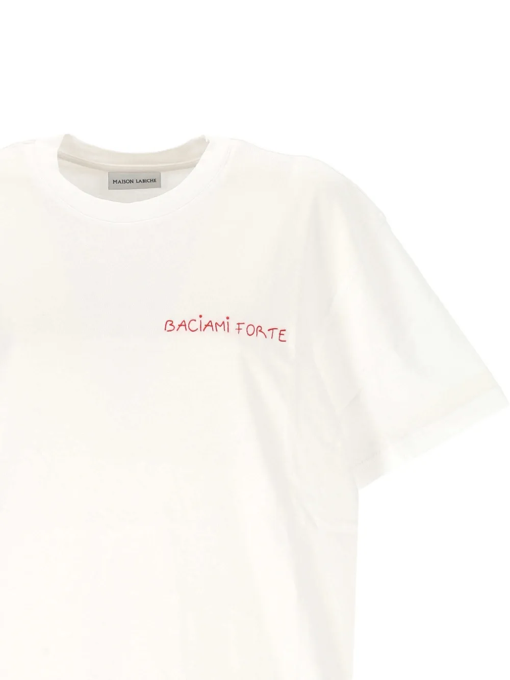  Maison Labiche Camiseta Con Logo Bordado - Blanco 