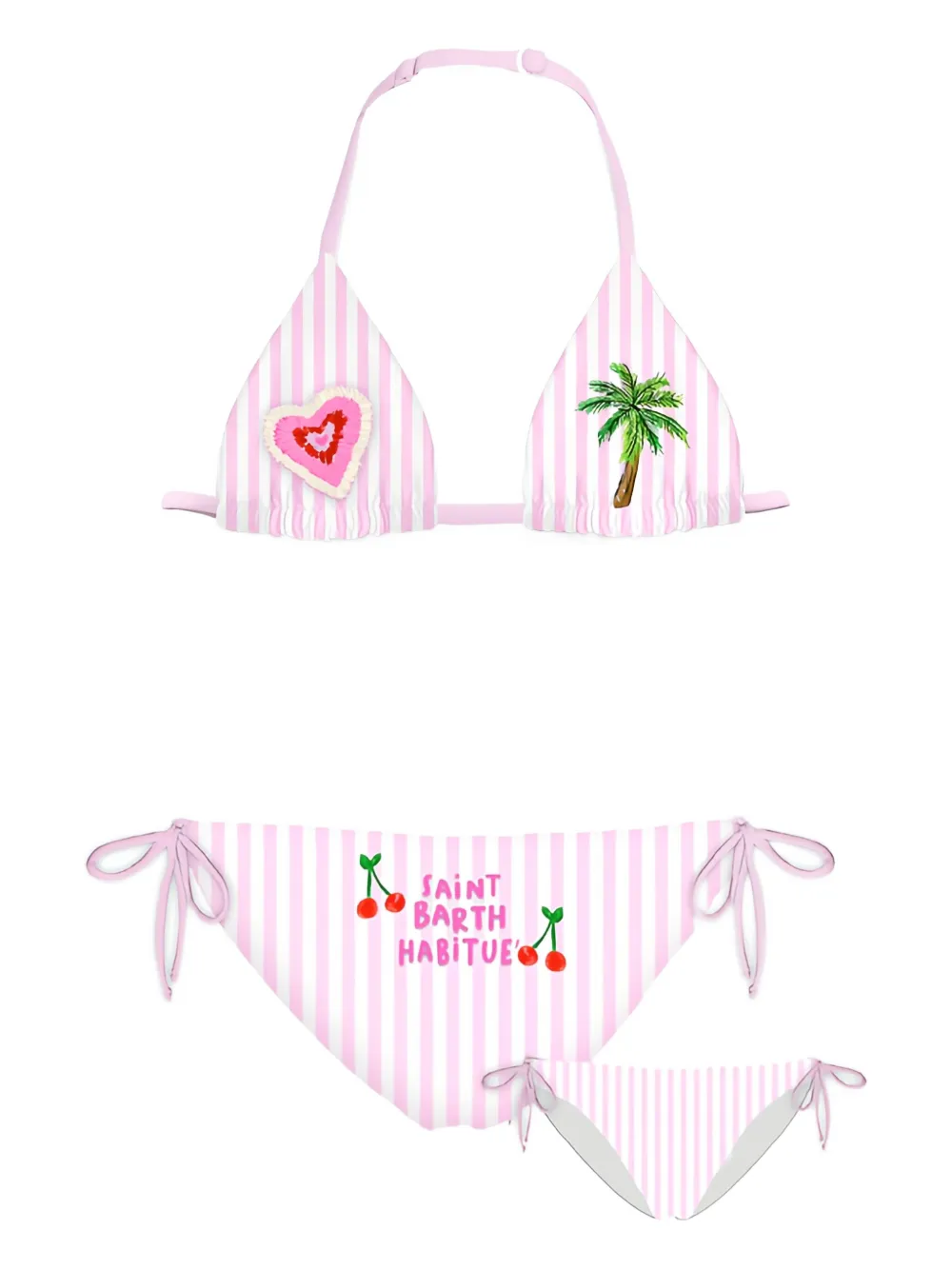 MC2 Saint Barth Kids heart-palm printed swimsuit Roze