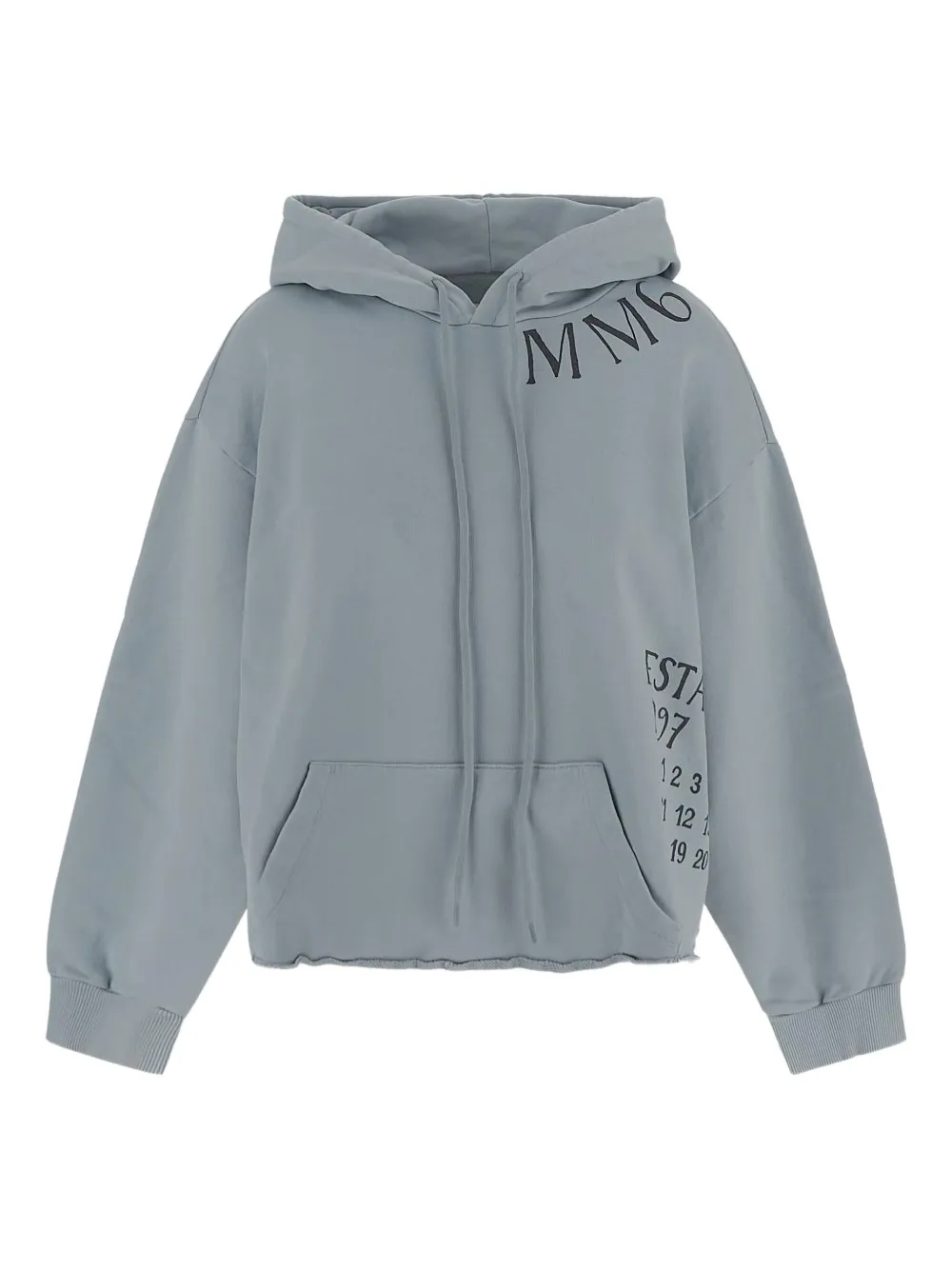 MM6 Maison Margiela logo-print hoodie - ブルー MM6 Maison Margiela logo-print hoodie - ブルー