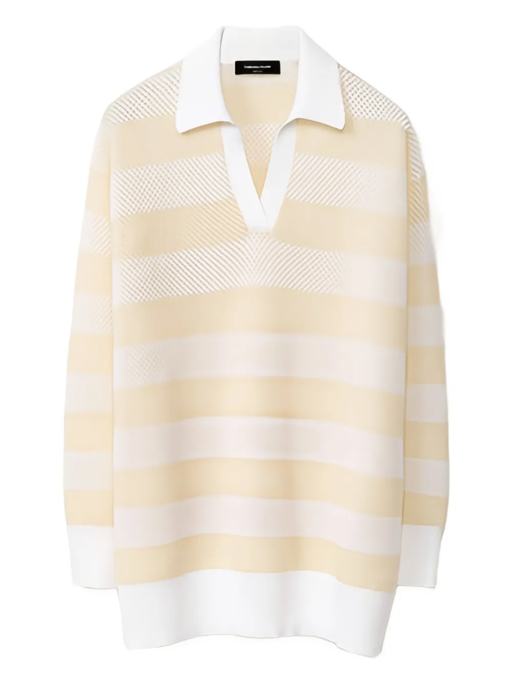 Fabiana Filippi Gestreepte trui met polokraag Beige