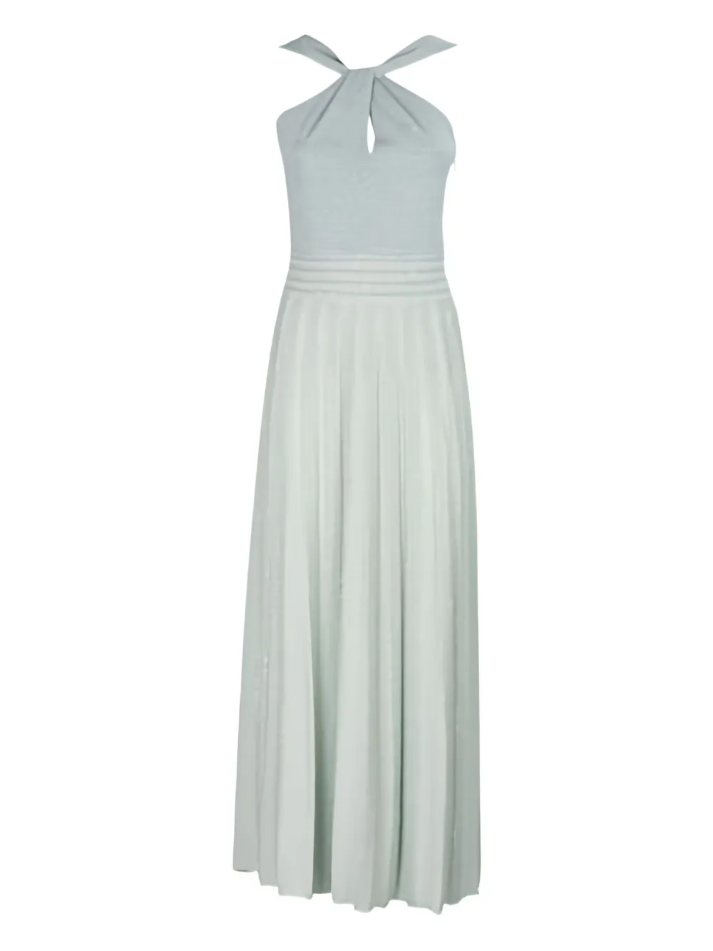 pleated halter-neck maxi dress