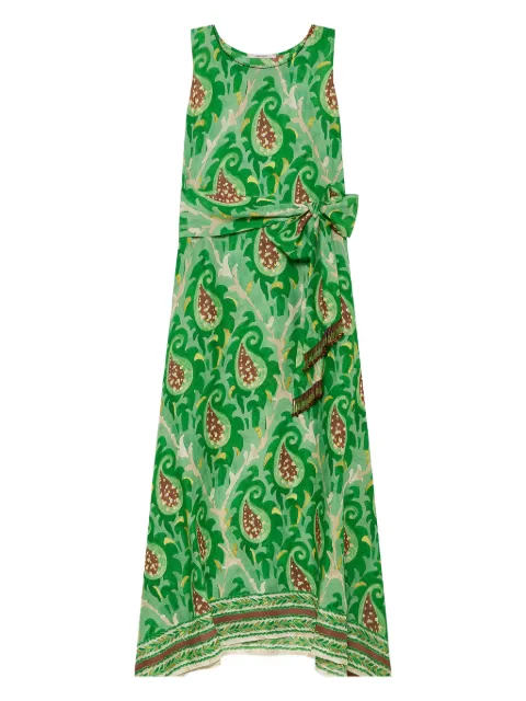 MALIPARMI vestido asimétrico con estampado de cachemira