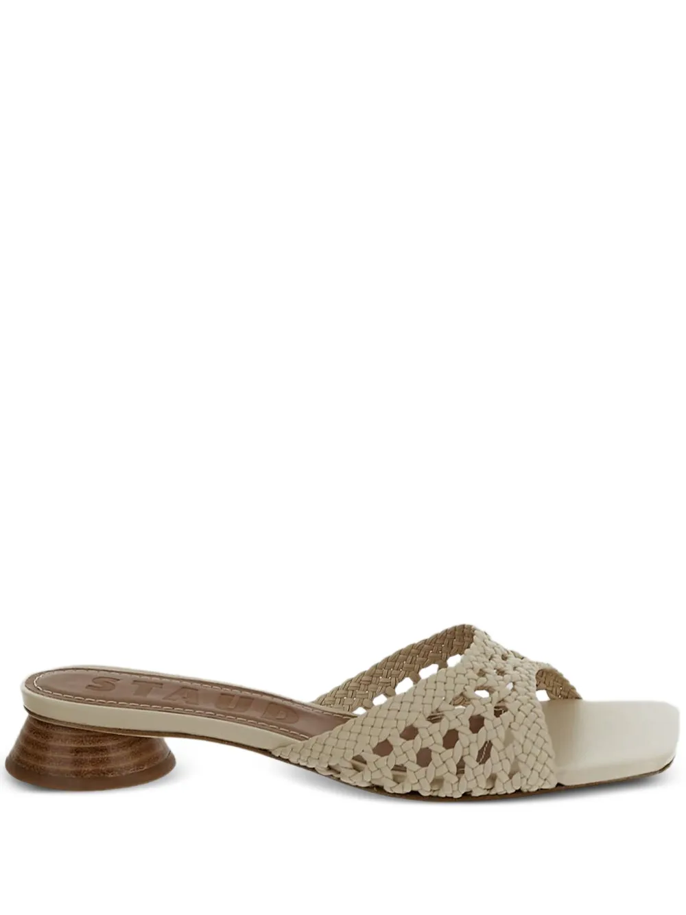 STAUD SCULPTURAL LOW HEEL SANDALS 
