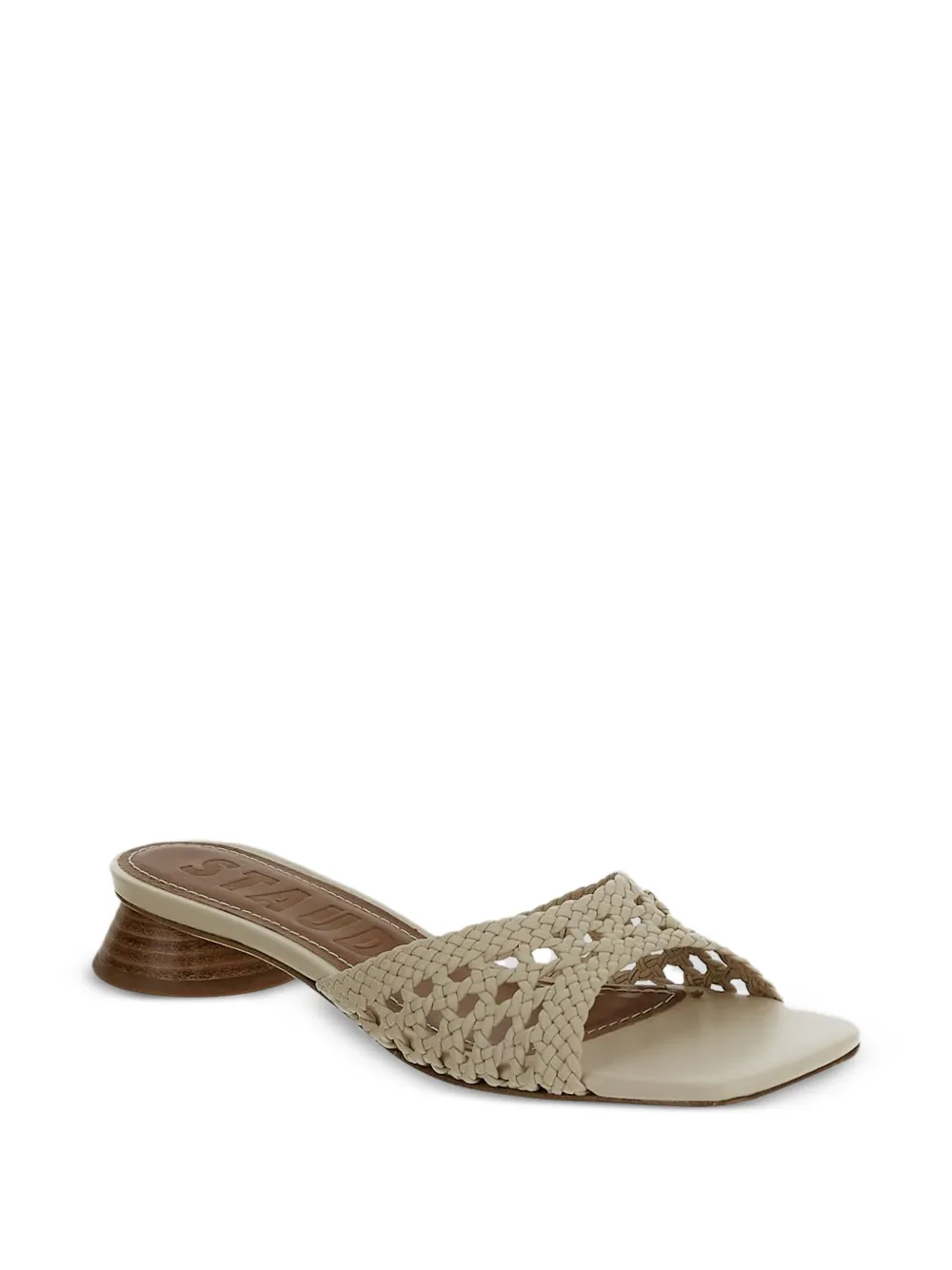 STAUD SCULPTURAL LOW HEEL SANDALS 