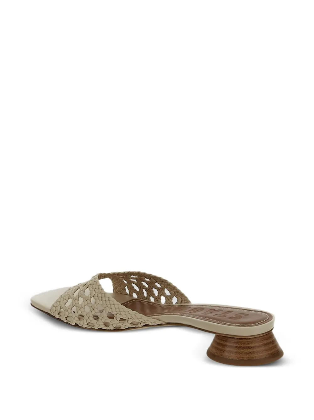 STAUD SCULPTURAL LOW HEEL SANDALS 