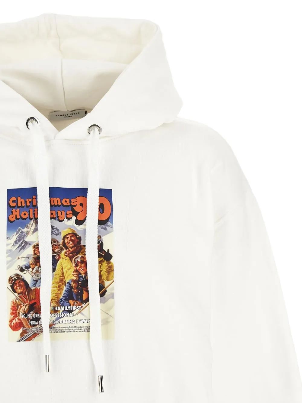 Family First Katoenen hoodie Wit