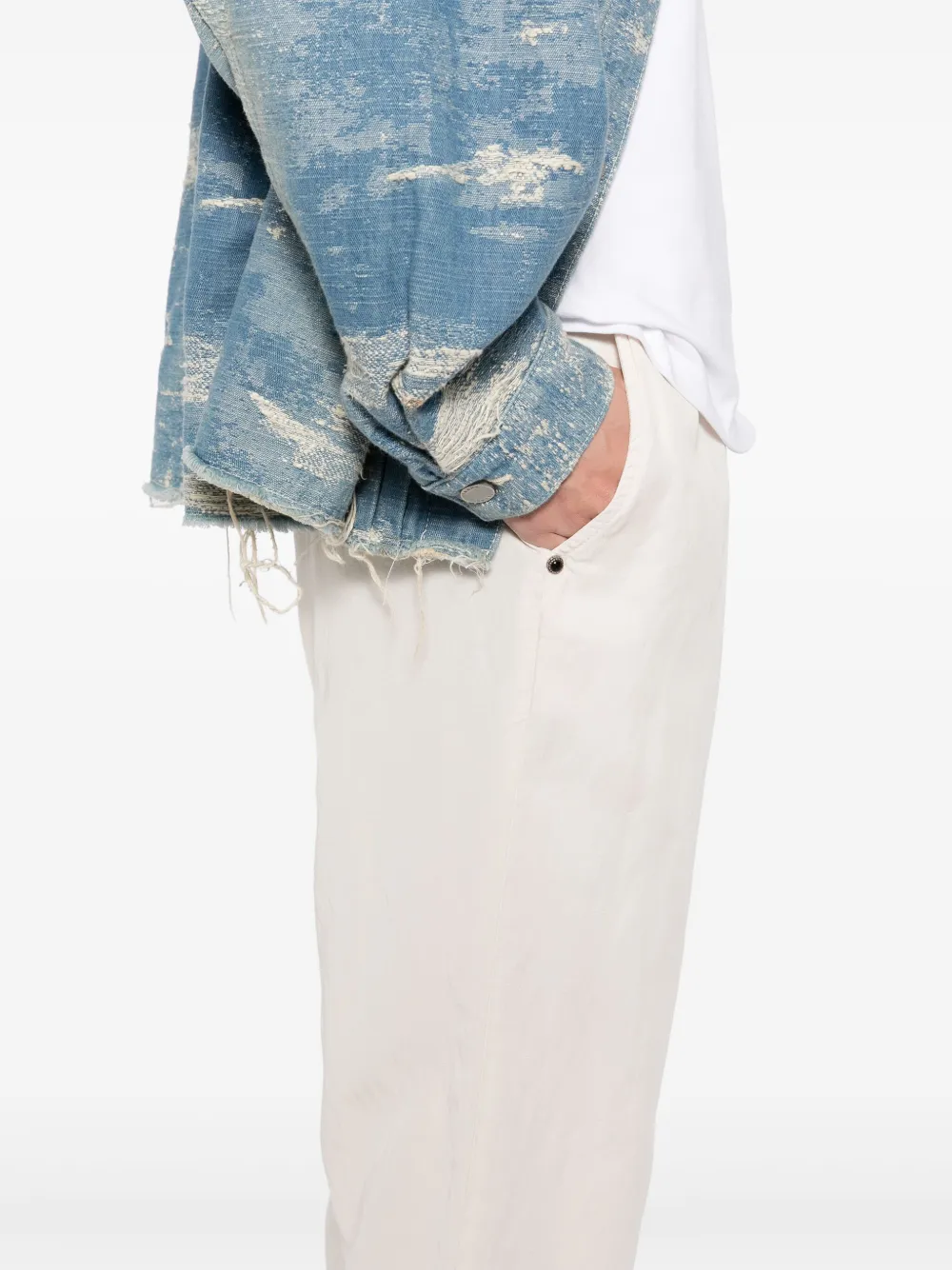 White Sand Straight broek Beige