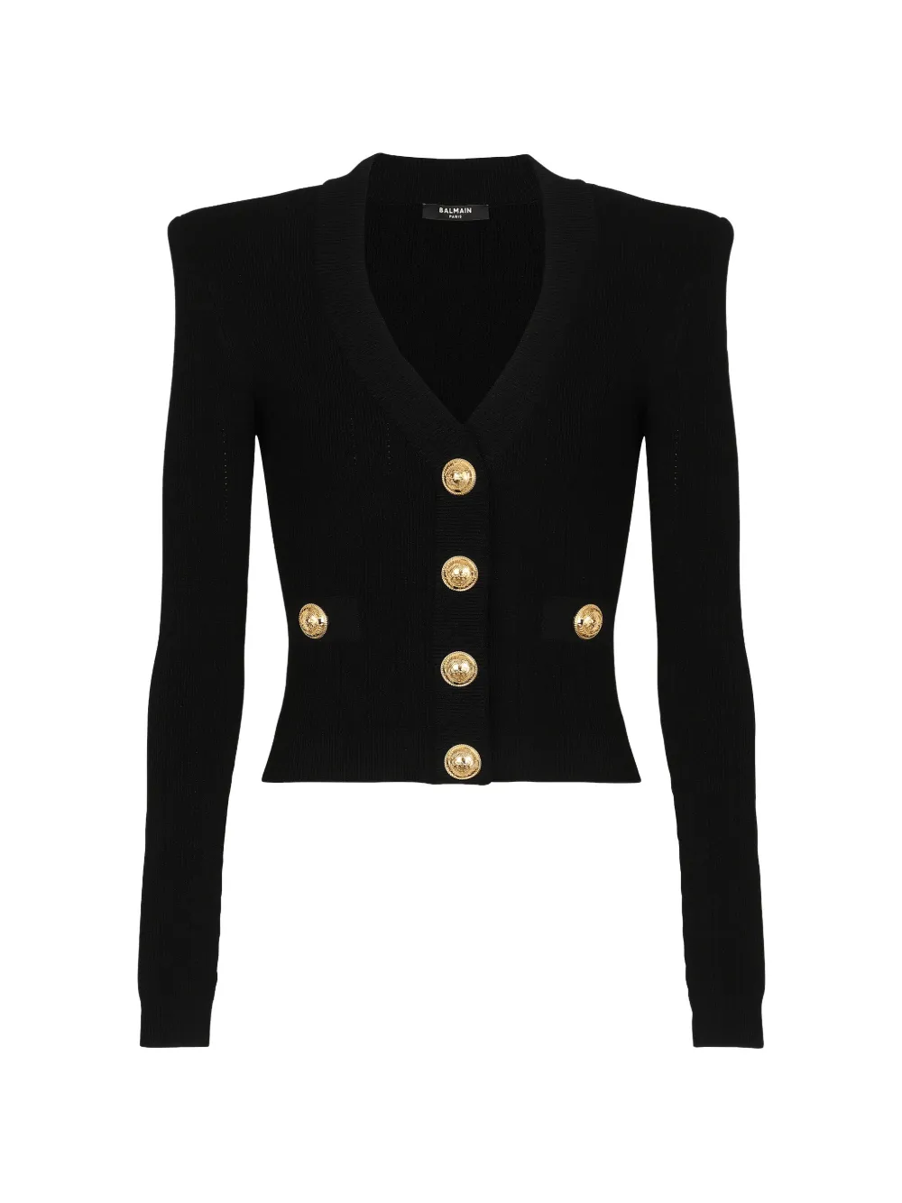 Balmain Cardigan a coste - Nero