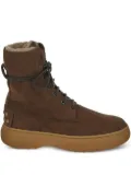 Tod's suede combat boots - Brown