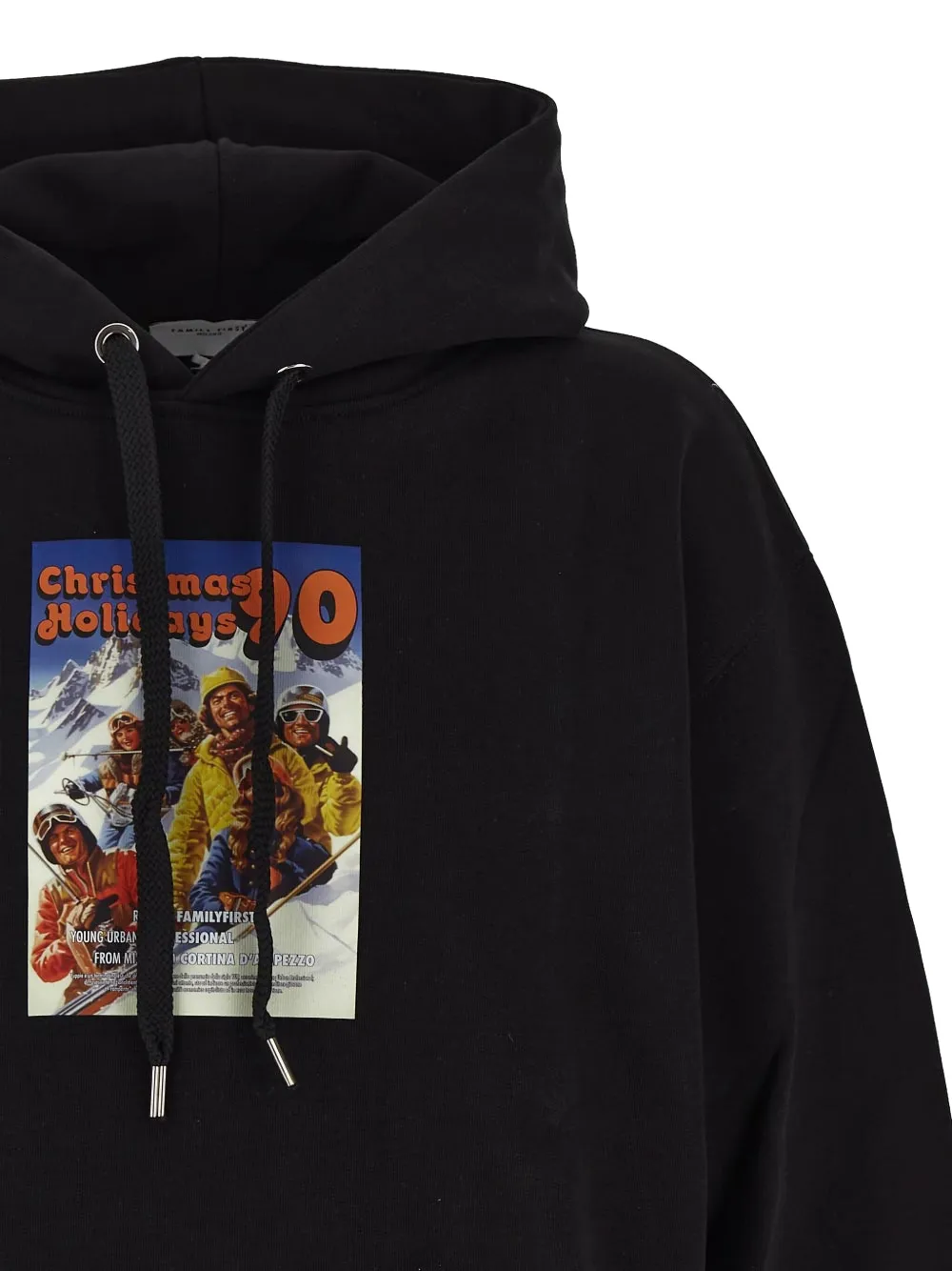 Family First Katoenen hoodie Zwart