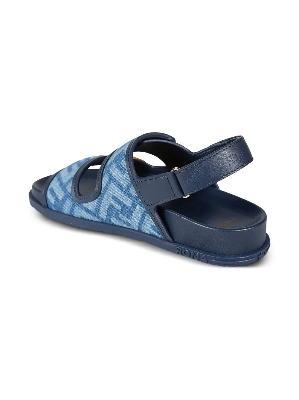 Fendi Kids Leren sandalen met vlakken - Blauw