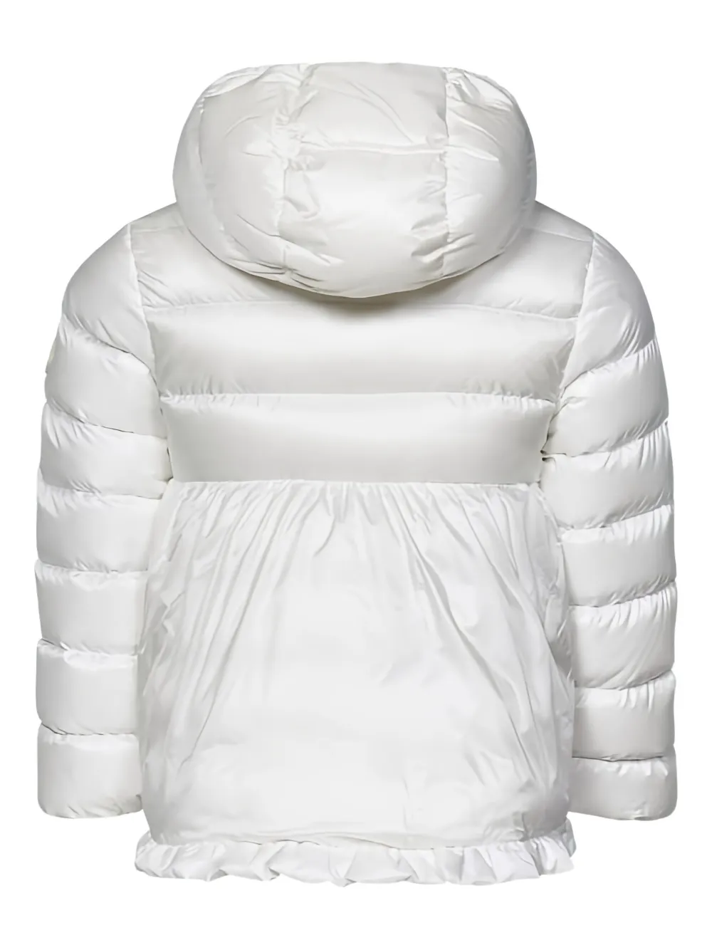 Moncler Enfant hooded ruffled jacket Wit