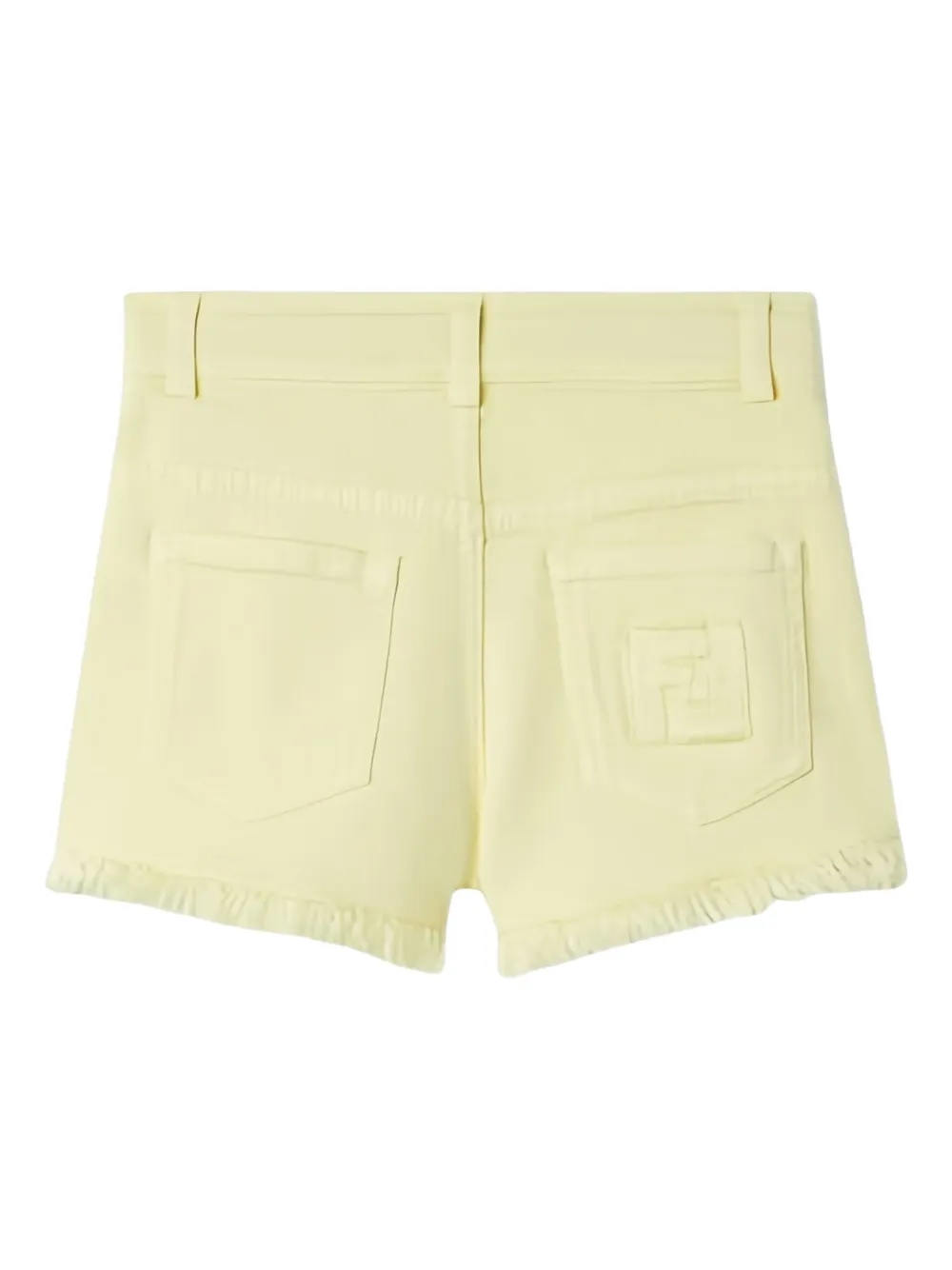 Fendi Kids Shorts met logopatch en franje Geel