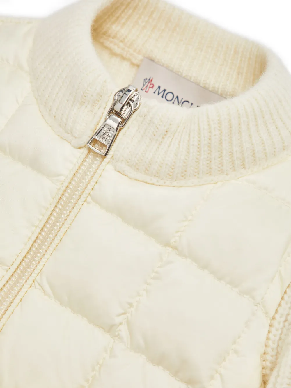 Moncler Enfant Wollen jack met gewatteerde vlak Beige