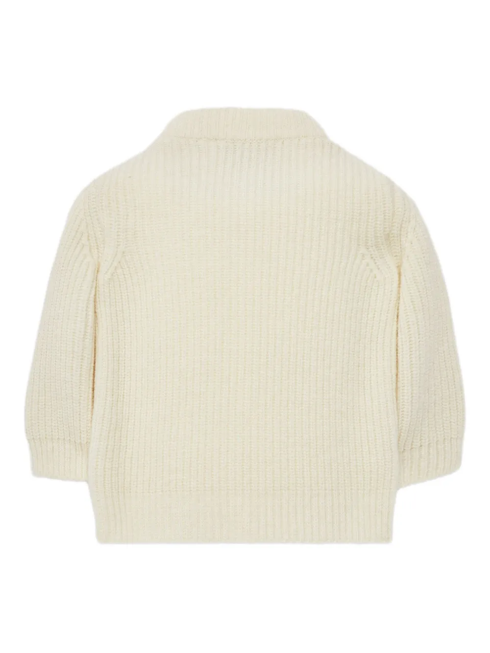 Moncler Enfant Wollen jack met gewatteerde vlak Beige