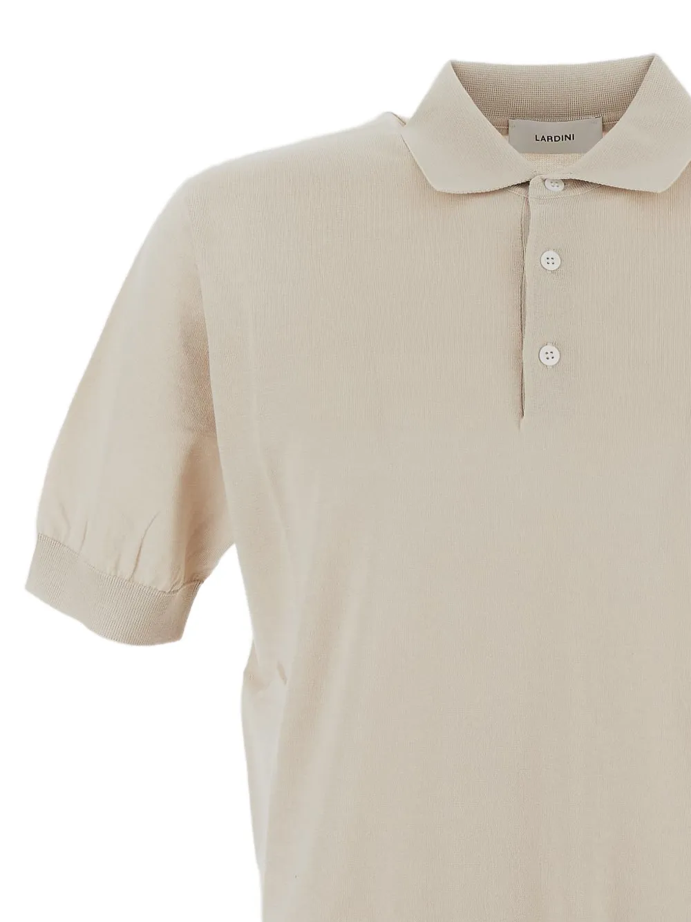 Lardini Fijngebreid poloshirt Beige