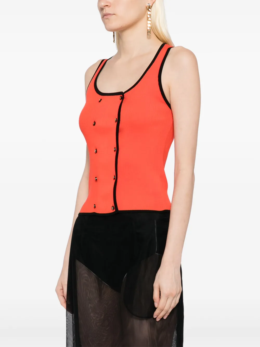 Pre-owned Chanel 1995 Sleeveless Top In Red
