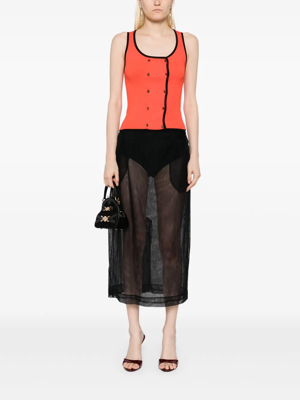 Pre-owned Chanel 1995 Sleeveless Top In Red