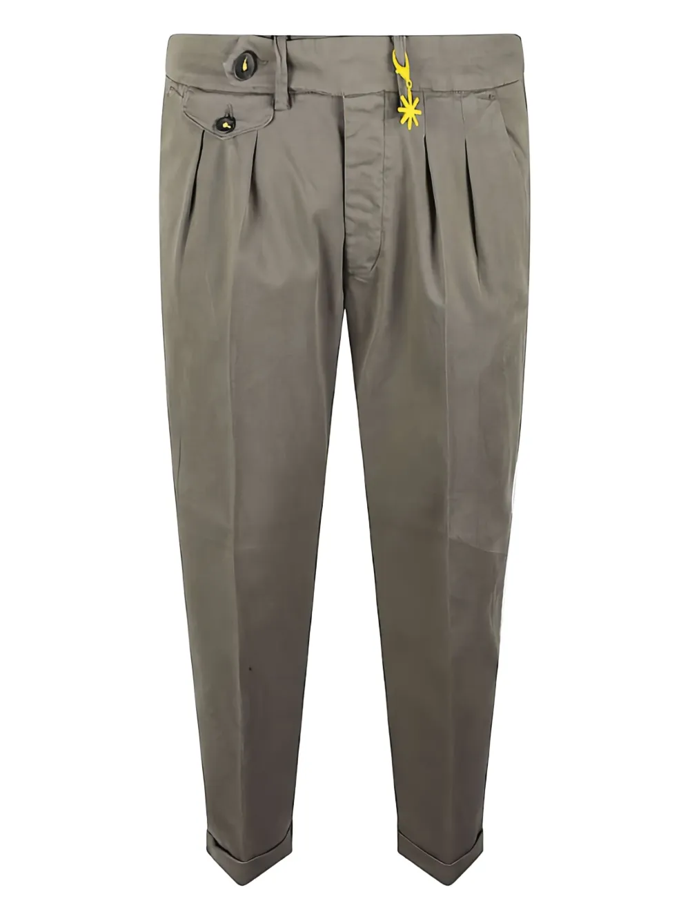 pleated-cuffed trousers