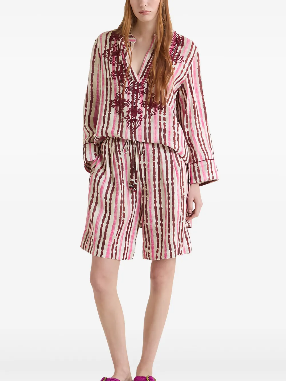 MALIPARMI striped drawstring shorts | Knee-Length Shorts | Image 2