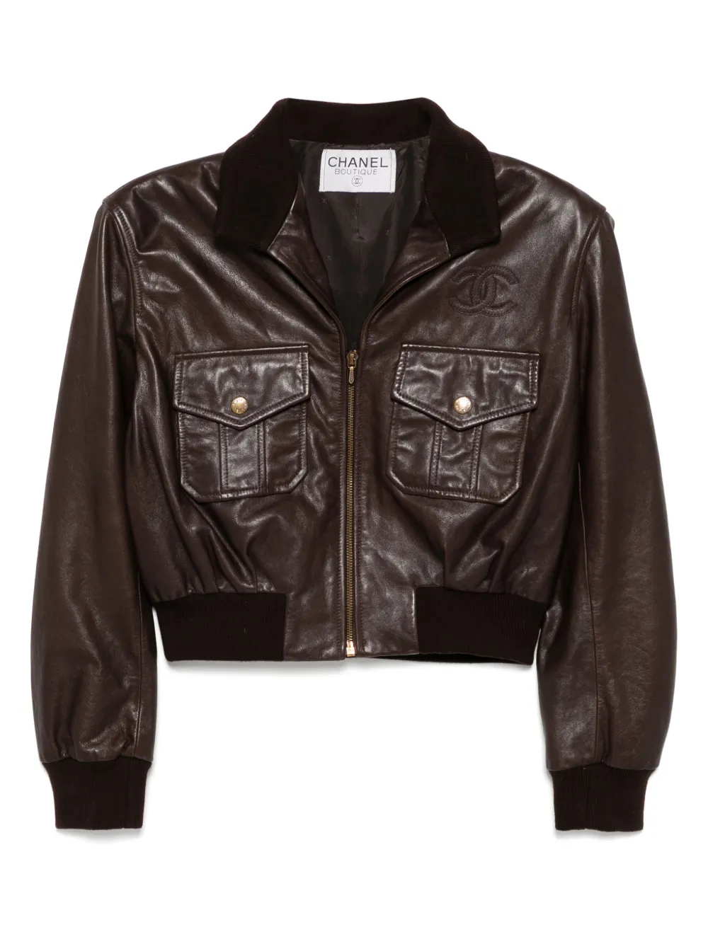 CHANEL Pre-Owned chamarra con cierre 1900-2000 | marrón | Image 1