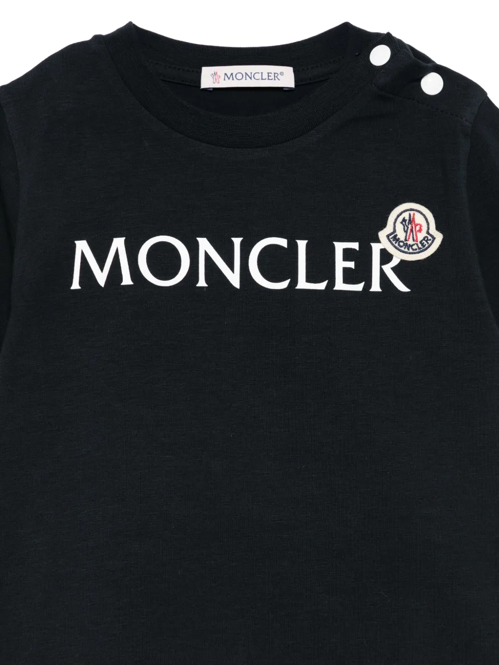 Moncler Enfant T-shirt met logoprint Blauw