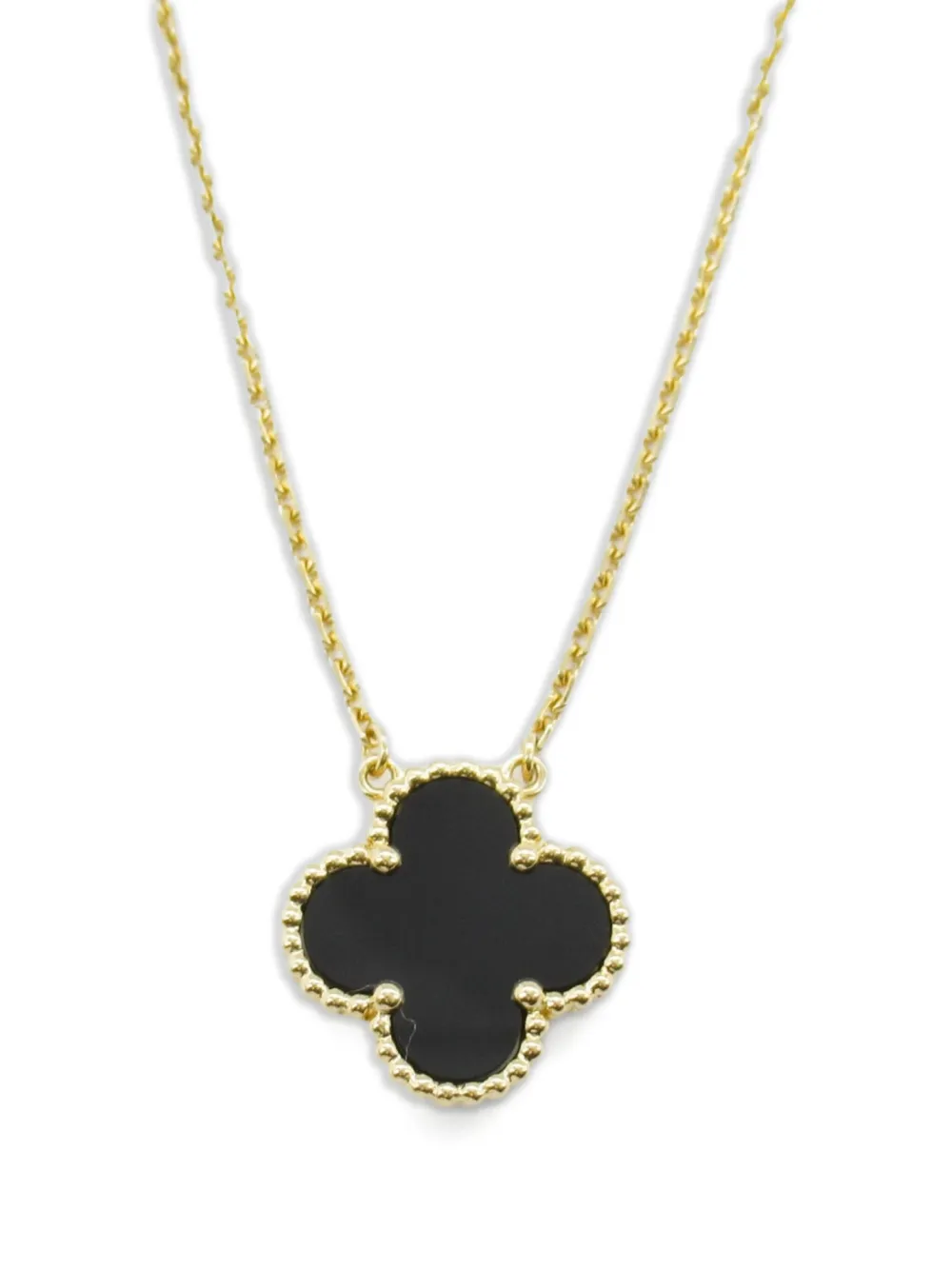 Van Cleef & Arpels 2010s 18K yellow gold Alhambra diamond necklace - Van Cleef & Arpels 2010s 18K yellow gold Alhambra diamond necklace -