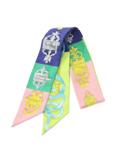 Hermès Pre-Owned 2010s Twilly Ferronnerie silk scarf
