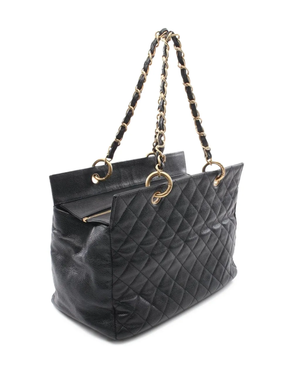 Pre-owned Chanel 2000-2002 Matelassé Caviar-leather Tote Bag