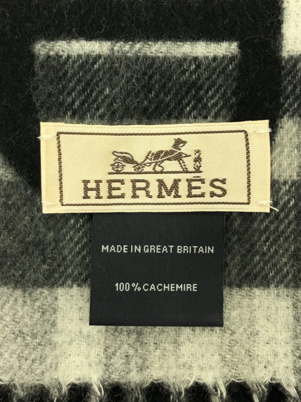 Pre-owned Hermes 2010s Tartan Cashmere Scarf