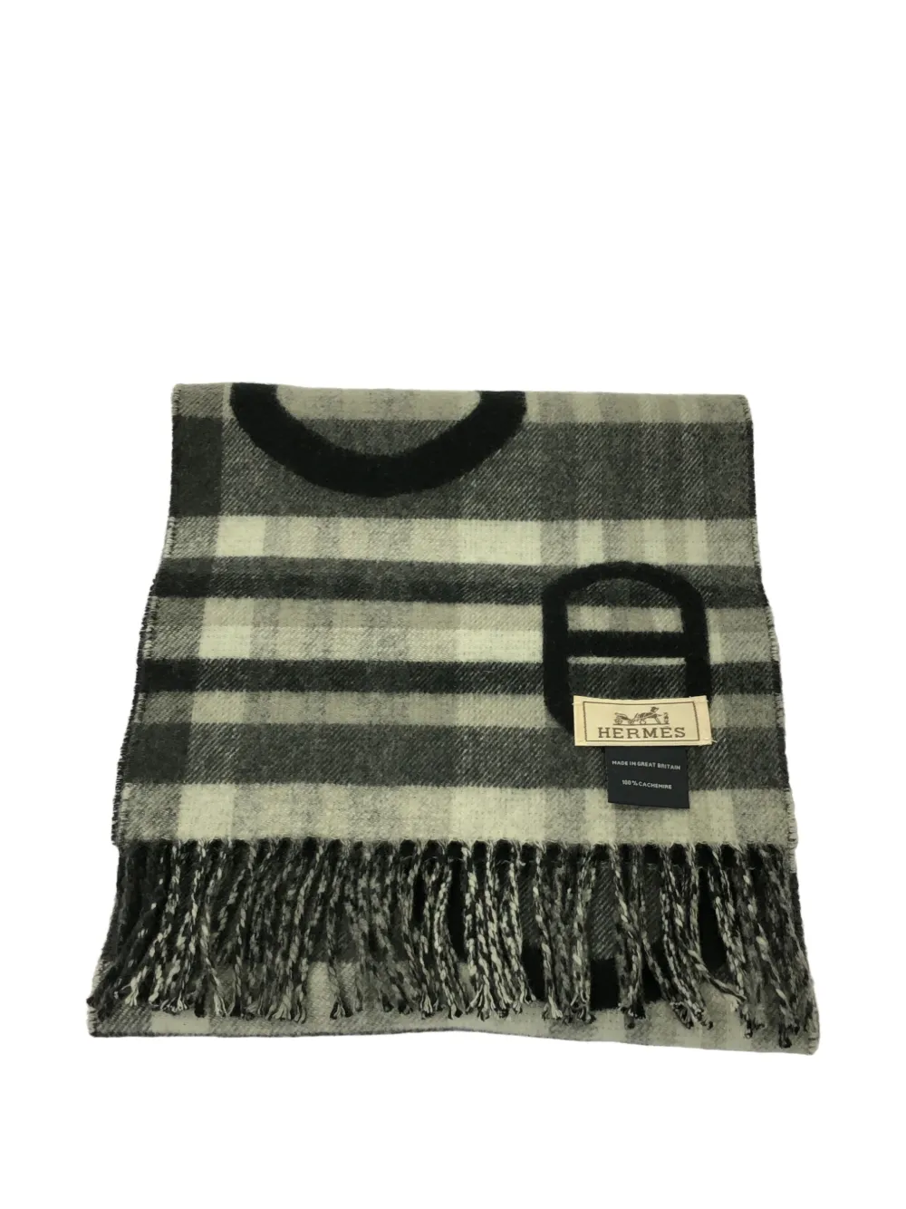 Hermès Pre-Owned écharpe à motif tartan (années 2010) | noir | Image 1