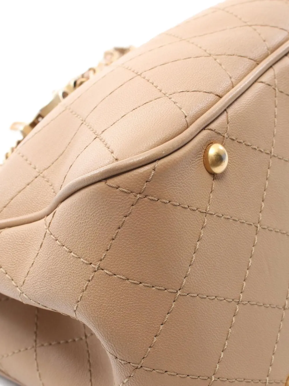 Pre-owned Chanel 2019 Quilted Chain Shoulder Strap In Brown