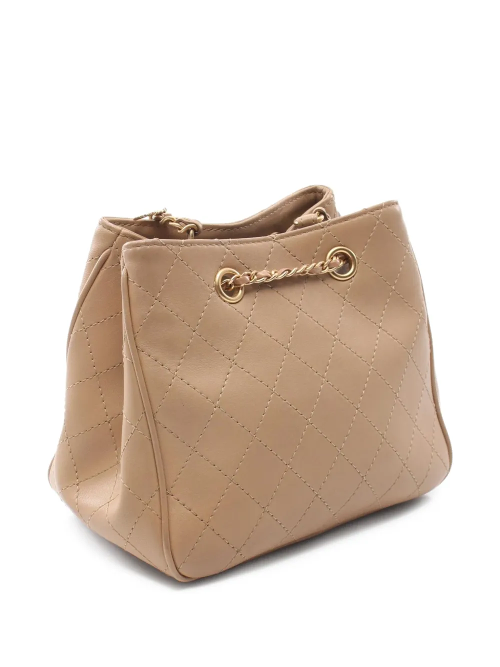 Pre-owned Chanel 2019 Quilted Chain Shoulder Strap In Brown