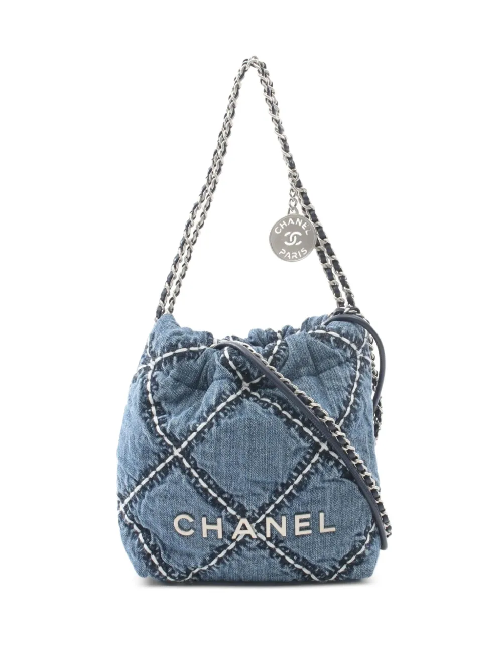CHANEL Pre-Owned 2021 シャネル 22 ショルダーバッグ ミニ - ブルー CHANEL Pre-Owned 2021 シャネル 22 ショルダーバッグ ミニ - ブルー