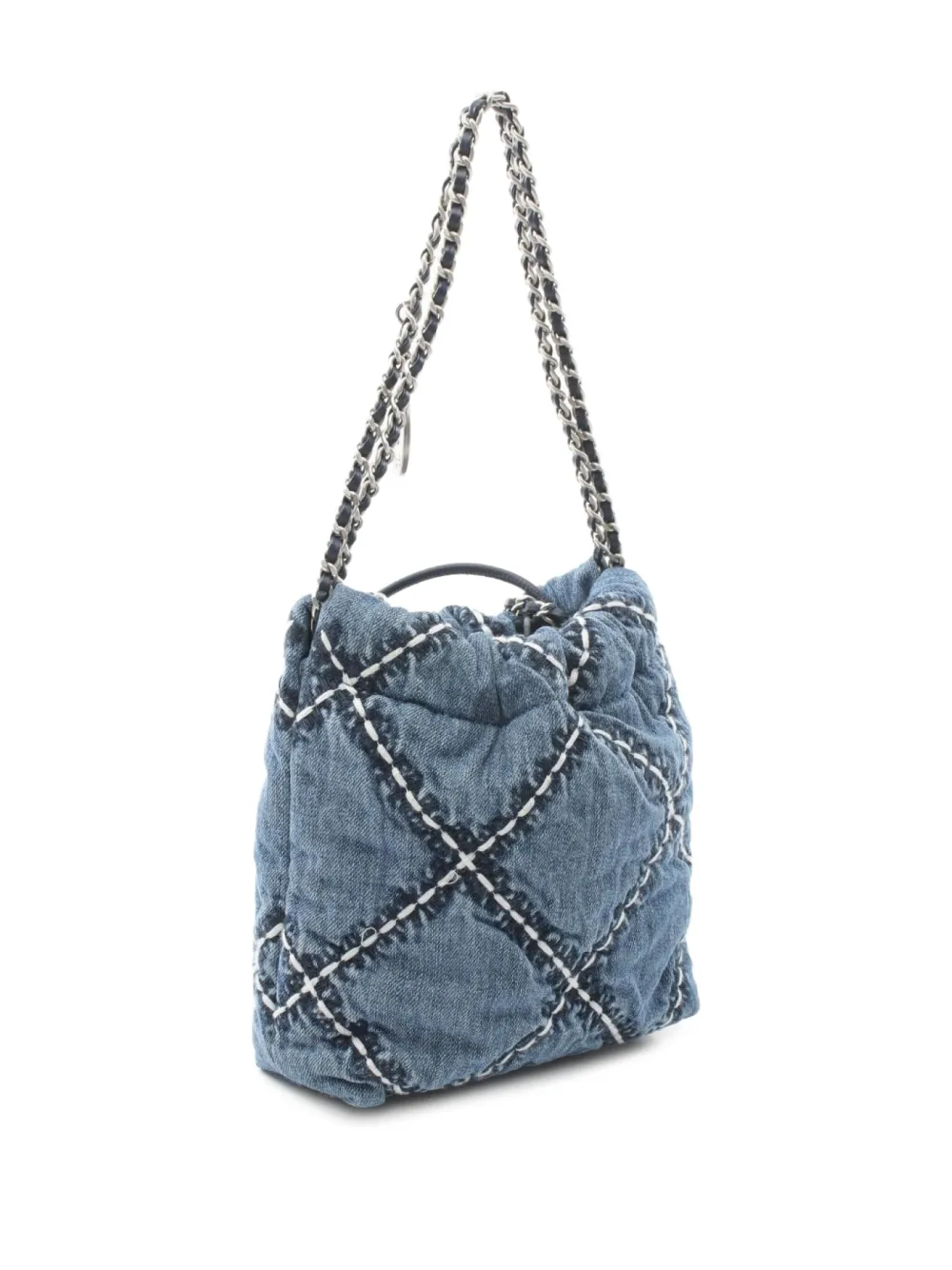 Pre-owned Chanel 2021 Mini 22 Shoulder Bag In Blue