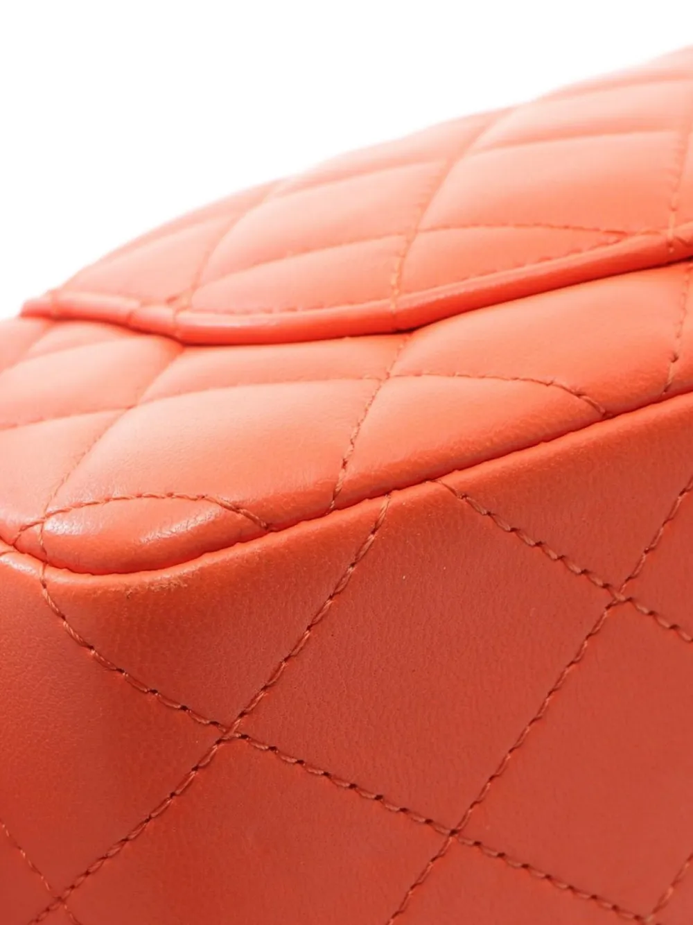 Pre-owned Chanel 2020-2021 Small Classic Flap Shoulder Bag In Orange